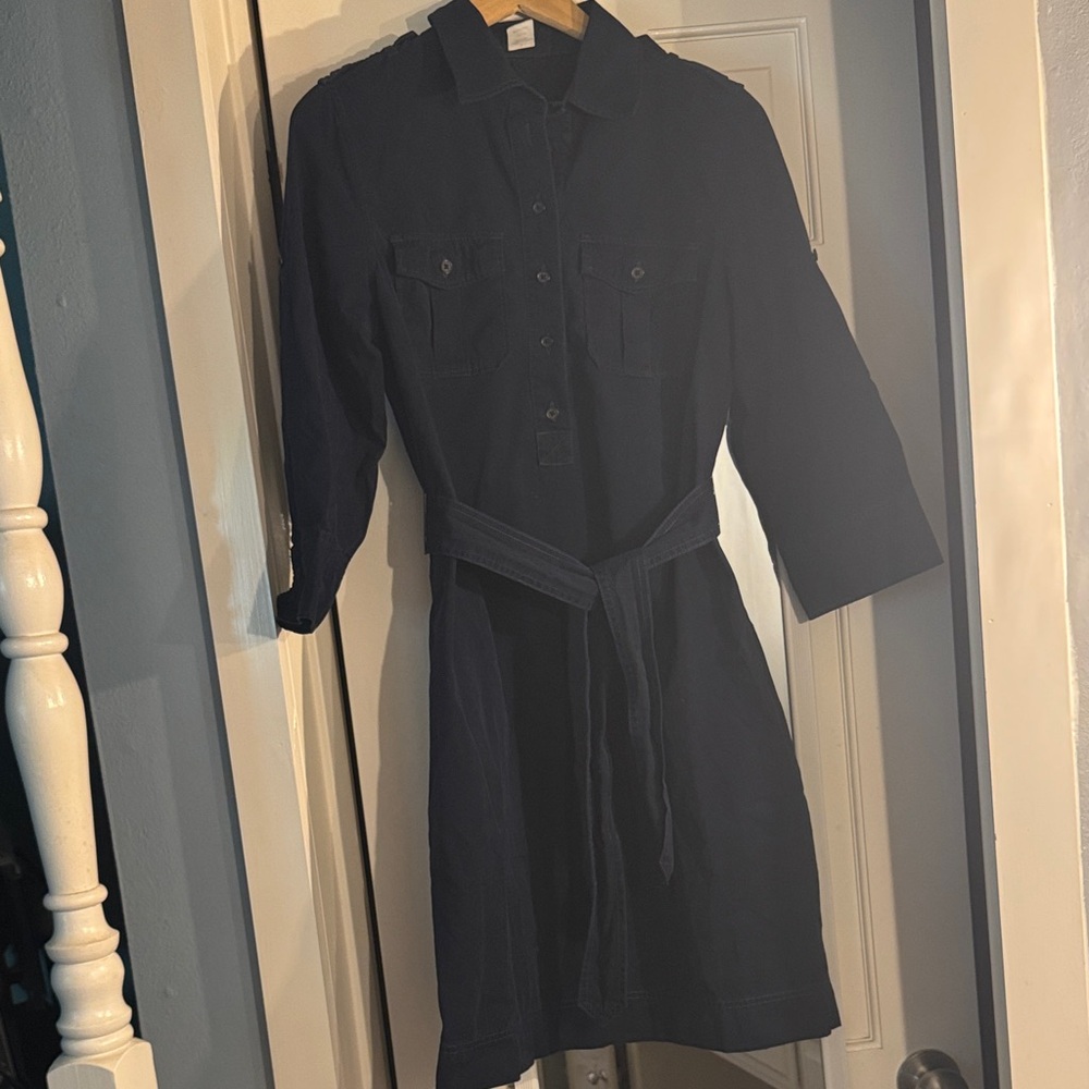 J. Crew Dark Blue Shirt Dress